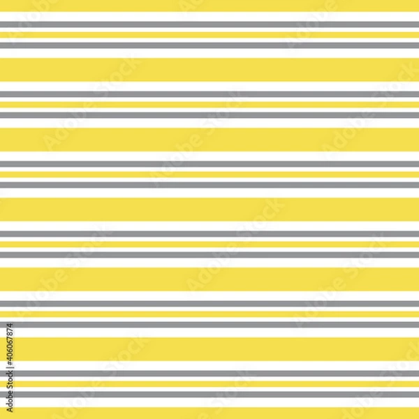 Fototapeta Illuminating yellow and ultimate gray seamless horizontal striped pattern, vector illustration. Seamless pattern with yellow and gray lines on white. Stripes geometric background