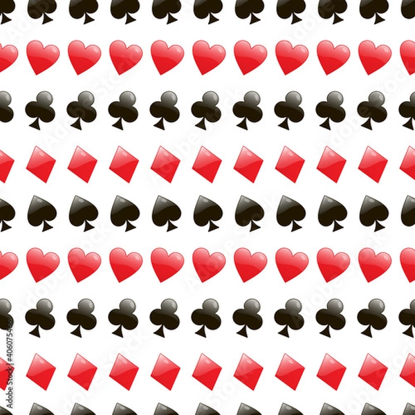 Fototapeta Seamless pattern card suits for game background design. Game sign. 
