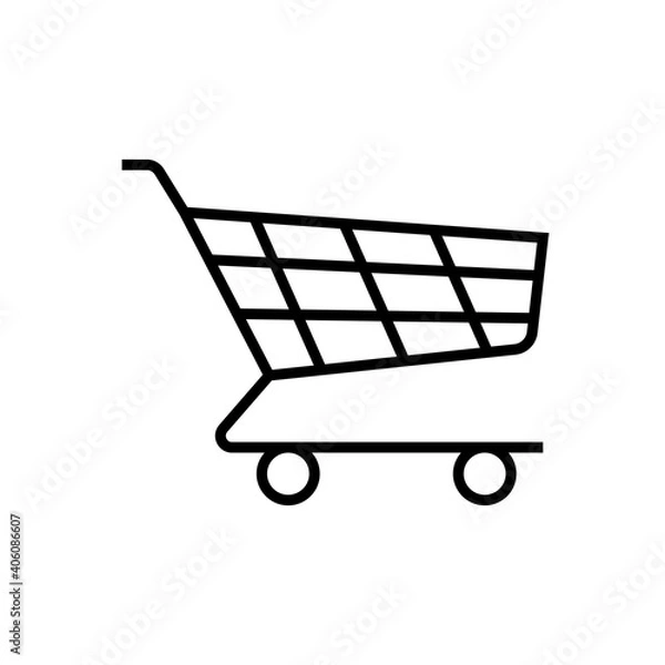 Fototapeta Basket trolley icon line style vector design element