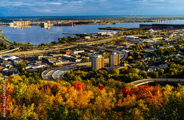 Obraz PHOTOS OF ST LOUIS BAY IN DULUTH MINNESOTA SHOT FROM SKYLINE TRAIL INCLUDES FALL  COLORS