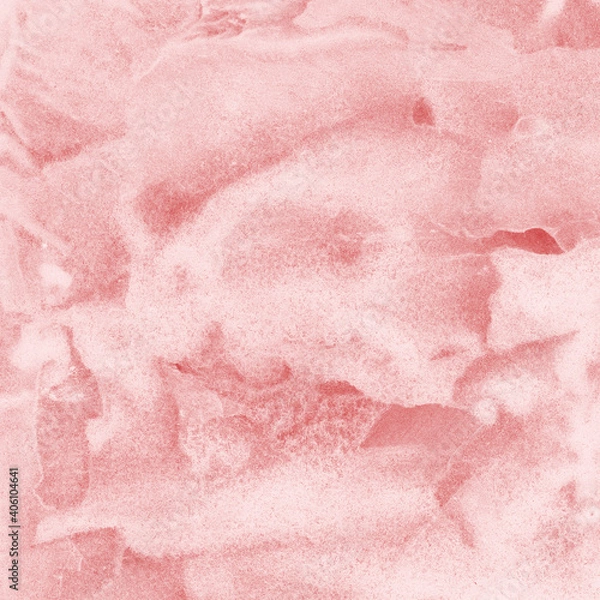 Fototapeta Red ink and watercolor texture on white paper background. Paint leaks and decalcomania effects. Hand-painted gouache abstract image. Mess on the canvas.