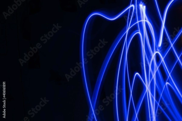 Obraz Abstract Blue Glowing Side Waves