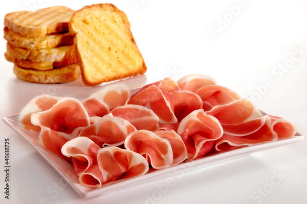 Fototapeta piatto di prosciutto