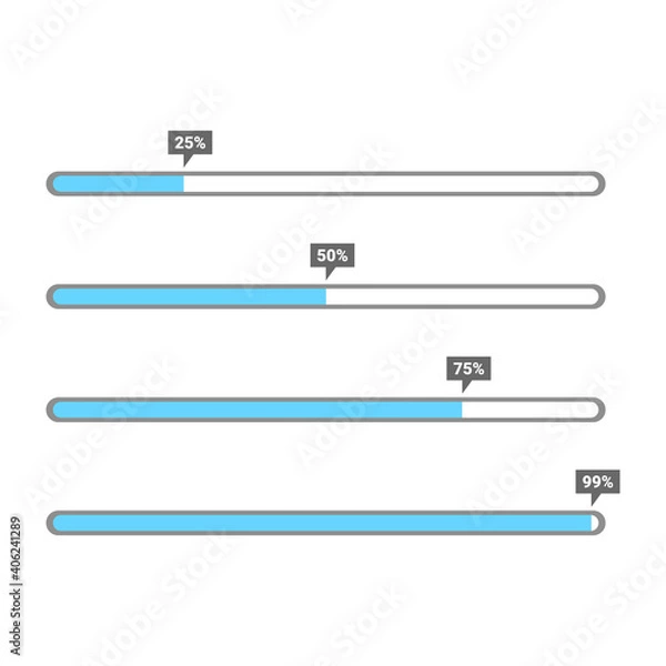 Obraz Progress bar template. Vector illustration.