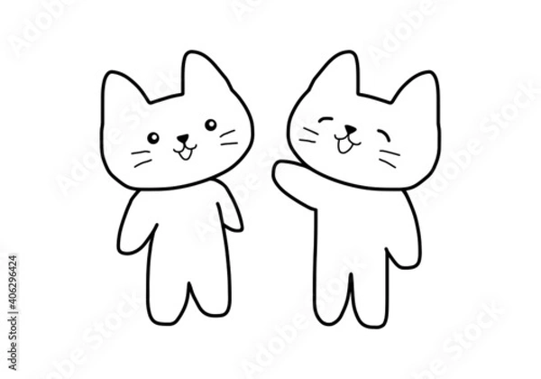 Obraz 話すコミュニケーション聞く猫さん