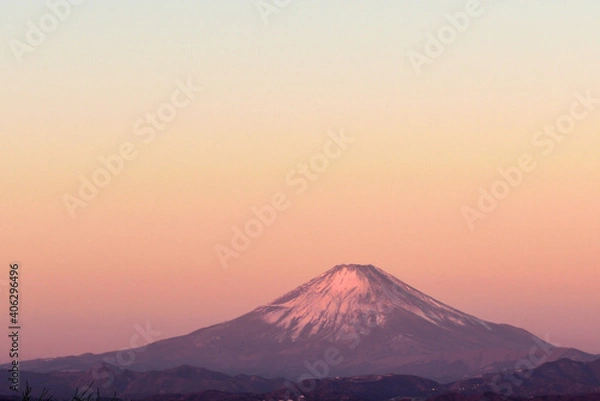 Obraz 朝焼けに染まる富士山
