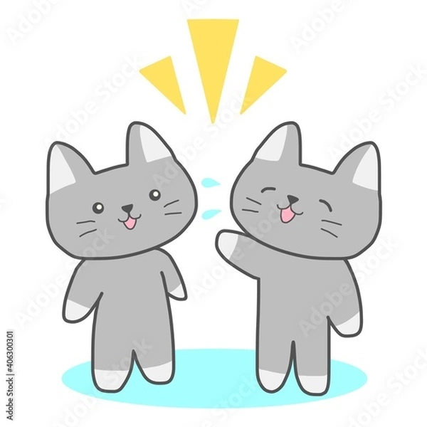 Obraz 話すコミュニケーション聞く猫さん