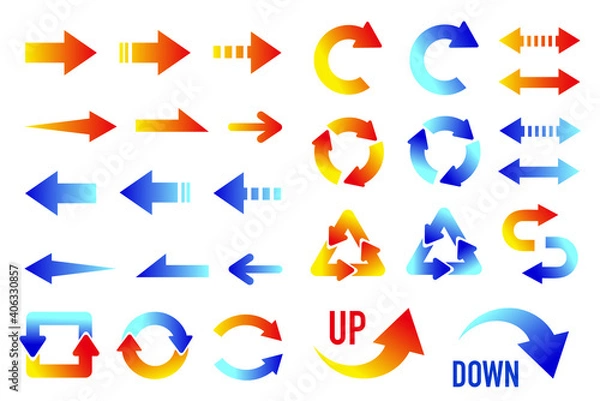 Obraz 寒暖グラデーション矢印 バリエーションセット