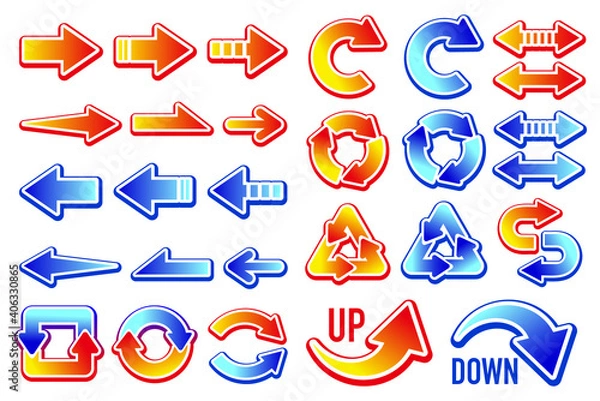 Obraz フチ付き寒暖グラデーション矢印 バリエーションセット