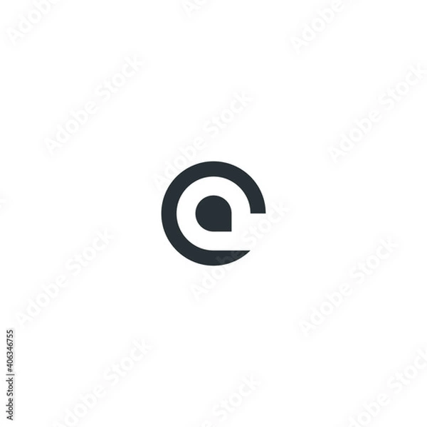 Fototapeta Letter C Pin Point Map Logo Icon Vector Template
