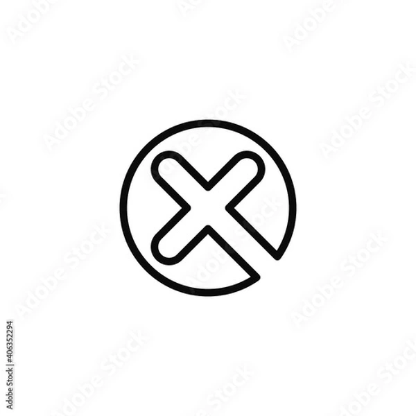 Obraz Single flat close\delete icon. Vector illustration, easy paste to any background