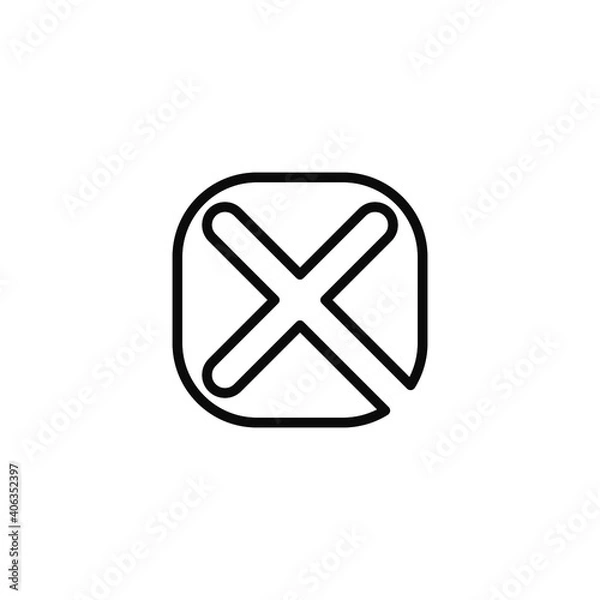 Obraz Single flat close\delete icon. Vector illustration, easy paste to any background