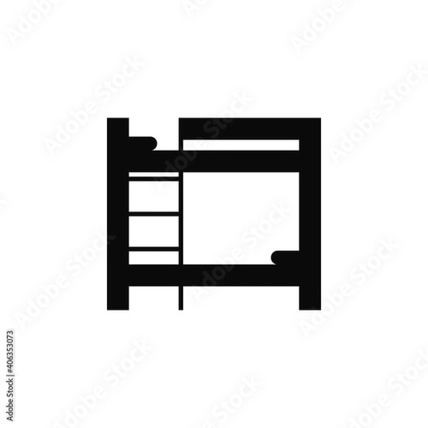 Obraz Bunk bed simple icon on white background. Vector illustration.