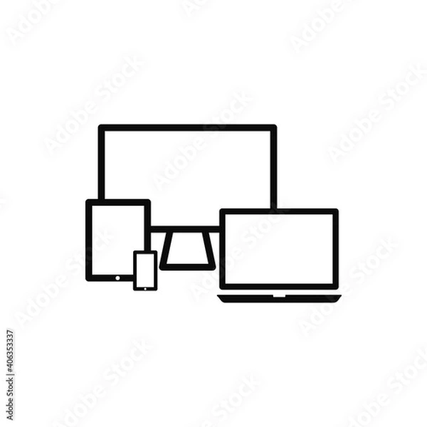 Obraz Fully responsive web design in electronic devices vector eps10