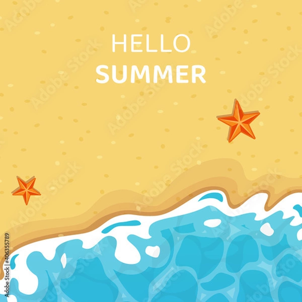 Obraz Vector summer beach, Hello summer background.