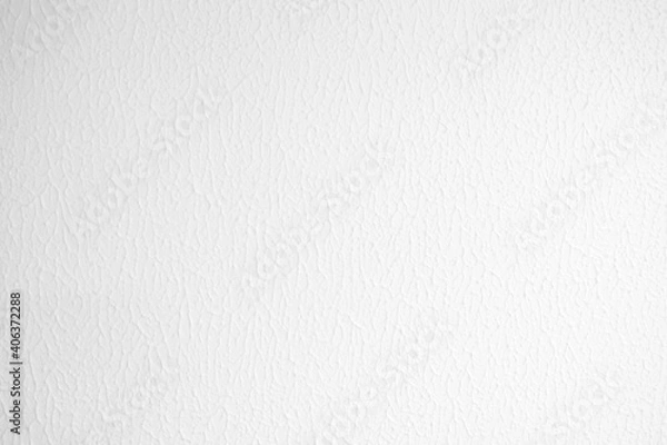 Fototapeta White Plaster Stucco Wall with Light Beam from the Right, Suitable for Construction Concept.