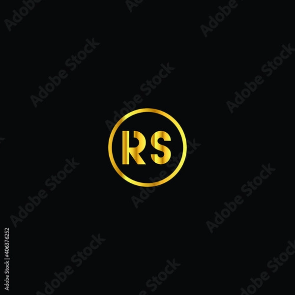 Fototapeta RS logo RS icon RS vector RS monogram RS letter RS minimalist RS triangle RS flat Unique modern flat abstract logo design 