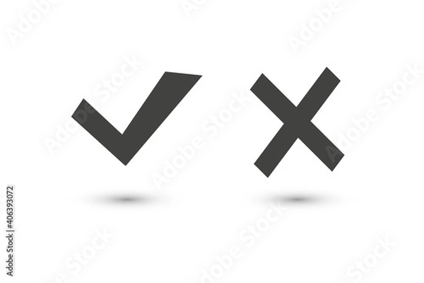 Obraz check mark and cross icons vector