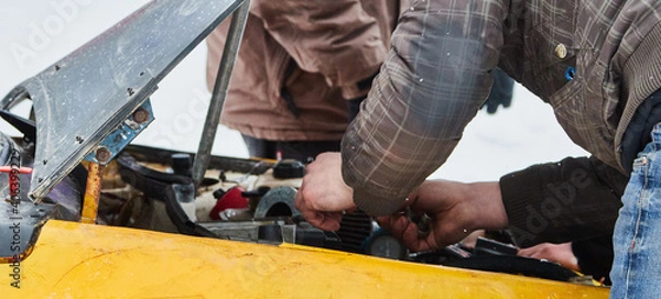 Obraz man working on a machine