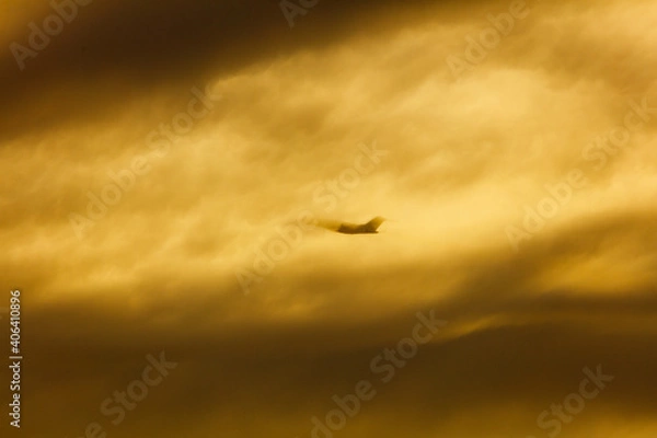 Obraz airplane in the sunset