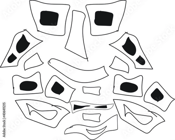 Fototapeta set face