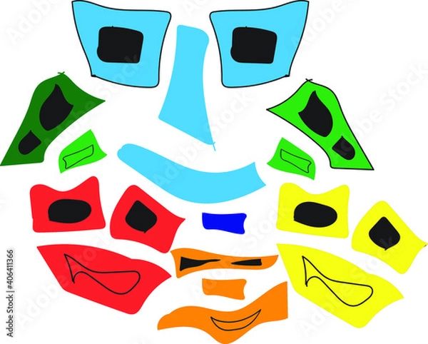 Fototapeta set of faces