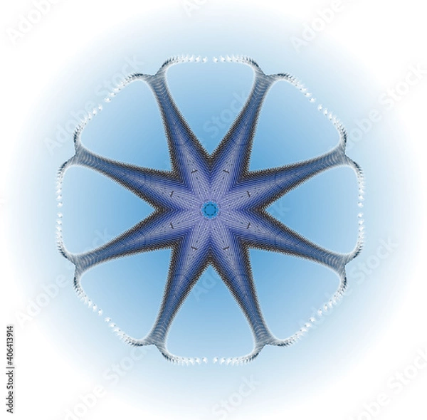 Fototapeta Mandala starfish lilac base inside on a white background