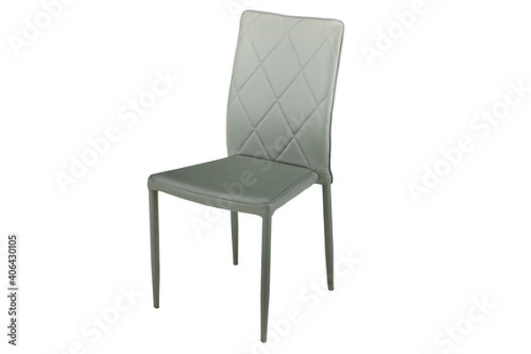 Obraz gray leather chair on white background