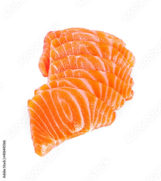 Fototapeta salmon fish fresh meat slice isolated on white background.