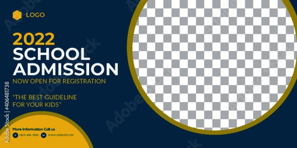 Obraz School admission web banner or social banner template