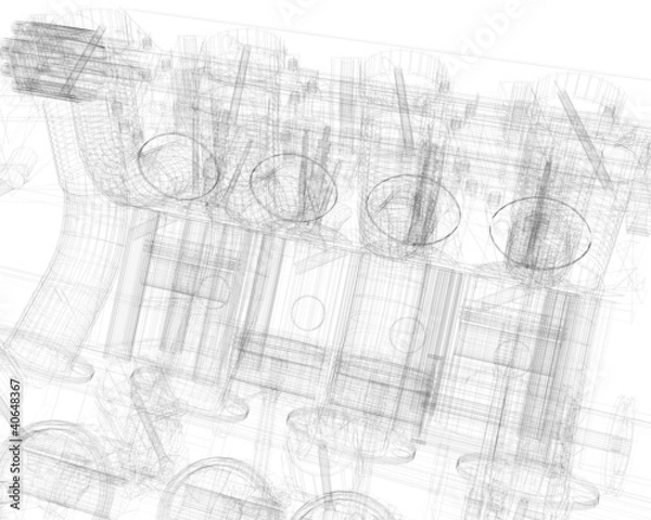 Obraz A 3D drawing of a motor