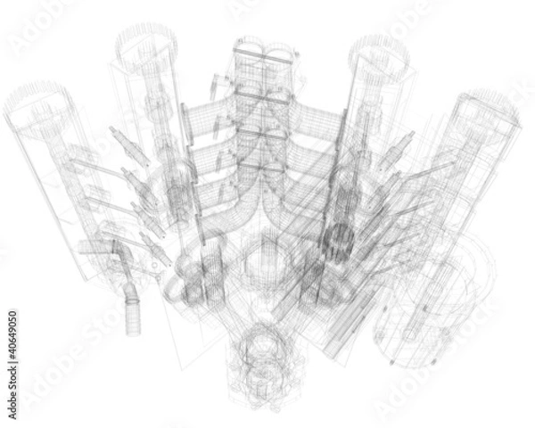 Obraz A 3D drawing of a motor