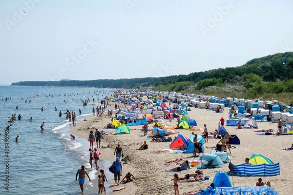 Obraz The beach at Koserow on the island of Usedom in summer.