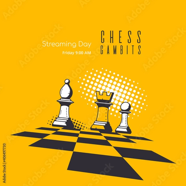 Obraz Modern Trendy Banner Template for Chess Streaming