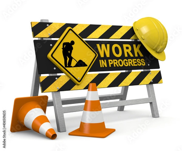 Obraz 3d illustration work in progress website