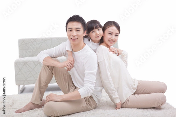 Obraz Portrait of the happy daughter with parents