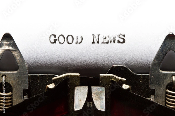 Obraz typewriter with text good news