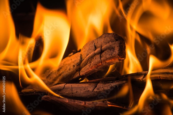 Obraz fire in the fireplace