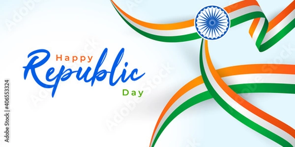 Fototapeta indian flag concept background for republic day. 26th january india republic day greeting card design	
