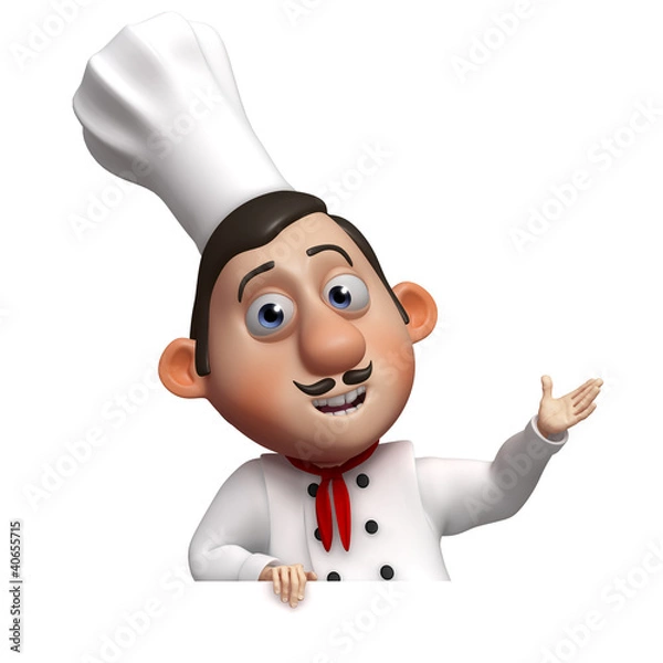 Obraz funny chef and empty board