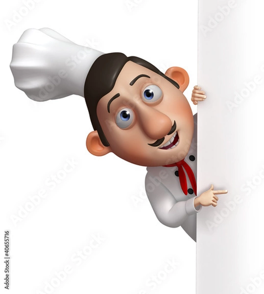 Obraz Cook showed to an empty board