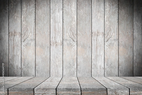 Fototapeta Empty wooden table on wood background,
used for display your products. 