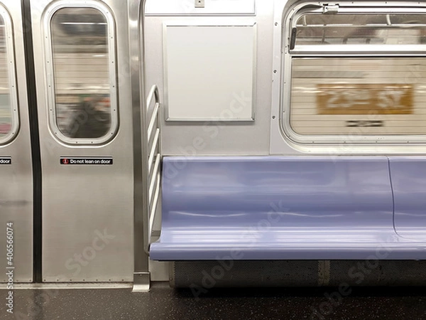 Obraz Subway seats and blank billboard