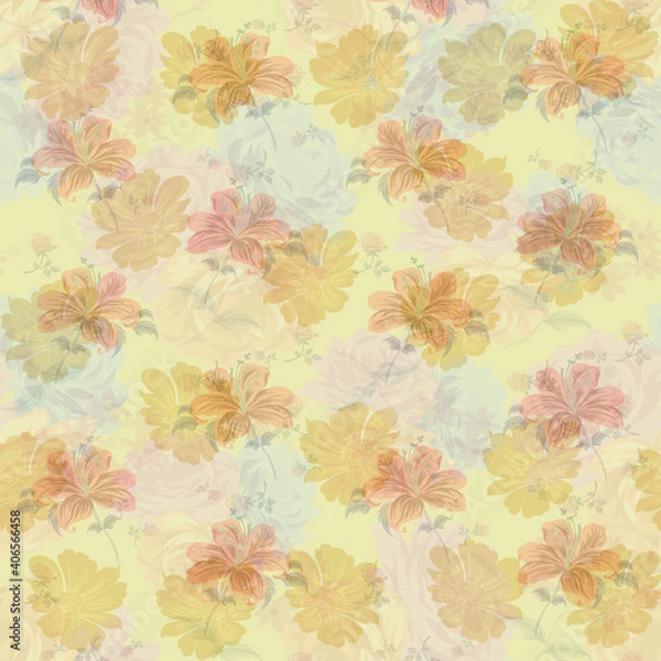 Fototapeta abstract digital flower design pattern on     backgorund1ok