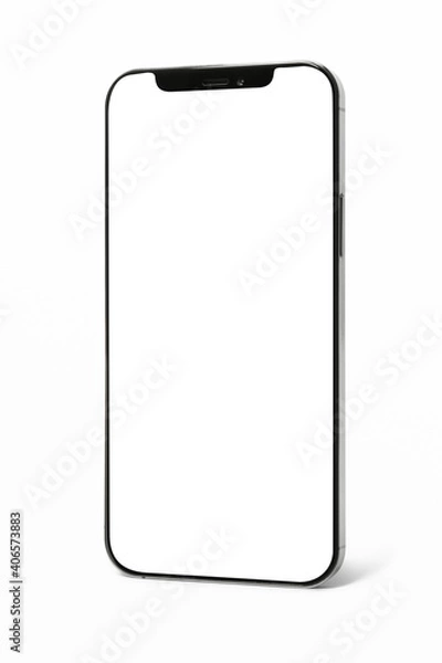 Obraz Smartphone with blank white screen innovative future technology