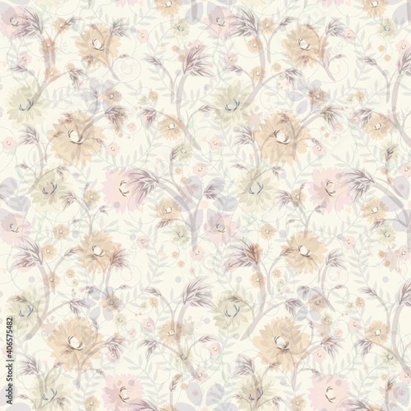 Fototapeta abstract digital flower design pattern on     backgorund1ok