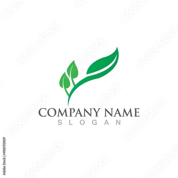Fototapeta Logos of green Tree leaf ecology