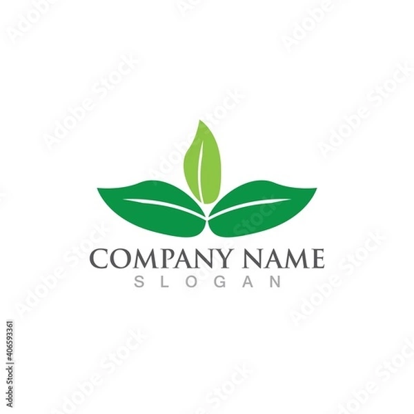 Fototapeta Logos of green Tree leaf ecology