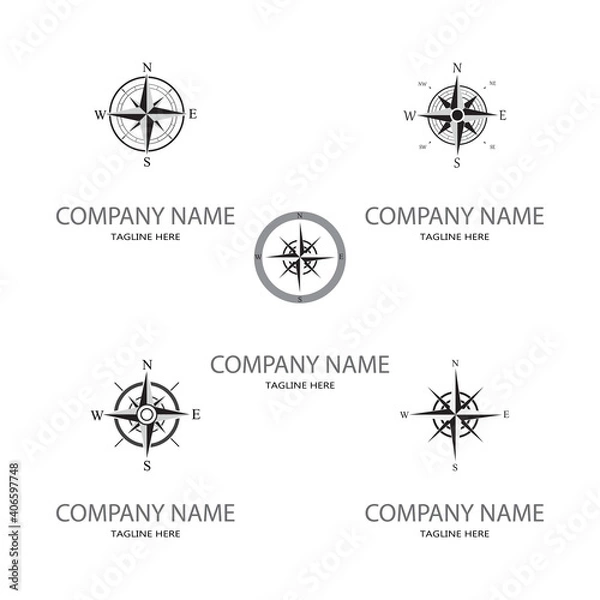 Obraz Set Compass Logo Template vector icon illustration design