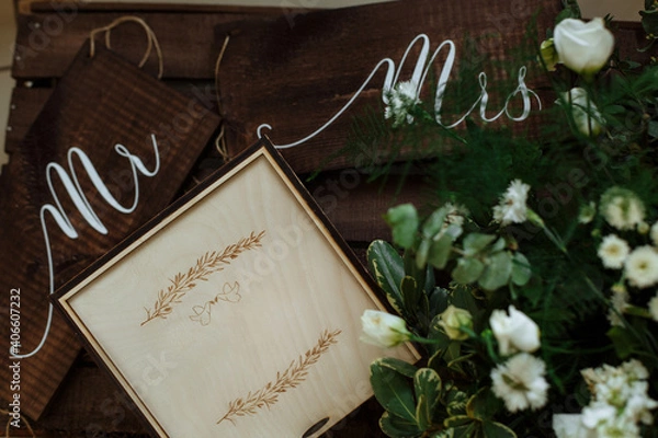 Obraz Wedding plate of the bride and groom